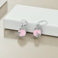 thumbnail image 2 of Rose Quartz Filigree Teardrop Drop Dangle Earrings Sterling Silver Pink Crystal Leverback Earrings Jewelry for Women, 2 of 6