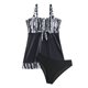 thumbnail image 1 of Traje de Baño de Ruffle de las Mujeres con Diseño Hueco de Bloqueo de Colores, Traje de Baño sin Espalda de Pieza Conservadora para la Playa, 1 of 8