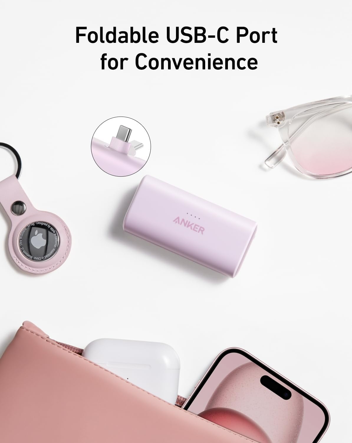 Anker iPhone 17 Portable Charger, Nano Power Bank with Built-in USB C Connector, 5,000mAh Portable Charger 22.5W, Compatible for iPhone 17 Series, Samsung S23 Series, iPad Pro/Air, AirPods, and More
