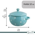 thumbnail image 2 of Servette Home Soup Bowls with Handles and Lids Ceramic Polka Dot Set of 2 Blue Pink, 2 of 5