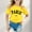 Yellow, variant on SNKSDGM Girls Cute Tops for Girls 10-12 Bows Clothes for Girls 10-12 Jeans Boy and Girl Fashion Casual Print Round Neck Loose Short Sleeve T Shirt Top 10-11 Years