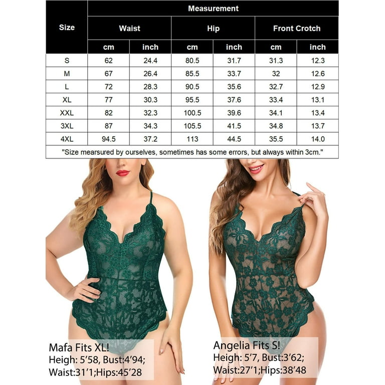 Avidlove Lace Bodysuit for Women Lingerie Sexy Teddy Snap Crotch One Piece  Lingerie（Army Green,S） : : Clothing, Shoes & Accessories