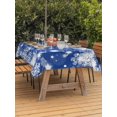 thumbnail image 2 of Outdoor Tablecloth with Umbrella Hole and Zipper, Blue Christmas Snowflakes Rectangle Table Cloth 60x120 Inch Waterproof Tablecloth, Xmas Winter Textured Picnic Table Cover for Patio Camping, 2 of 7