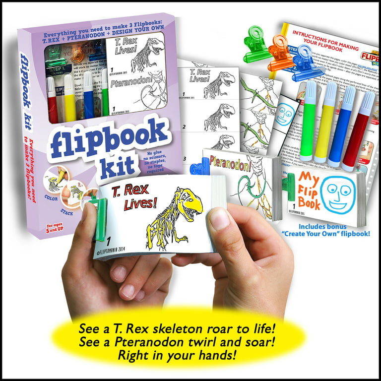 Fliptomania Flipbook Animation Kit - Dinosaurs NIP