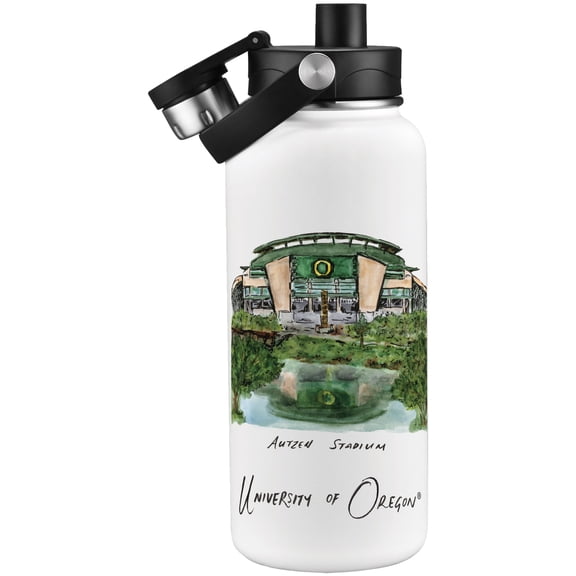 Oregon Ducks Laura Wilcox Watercolors 34oz. Water Bottle