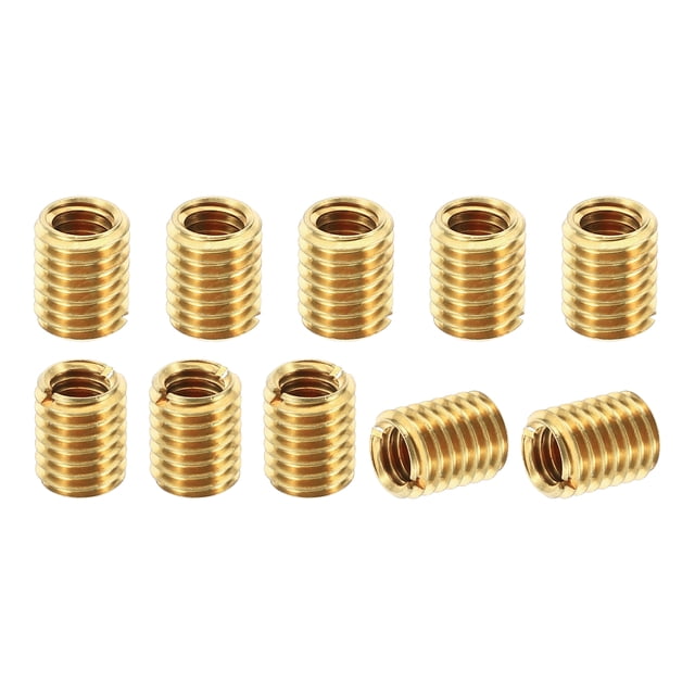 Unique Bargains Laiton Fileté Insert de Réparation Écrou, 10 Pcs M8x1.25 à M6x1 Manchon Fileté Réducteur de Vis Écrou 10mm