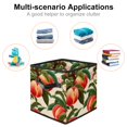 thumbnail image 2 of FeBohao Storage Boxes Bins Fabric with Cardboard Large Capacity Collapsible Clothes Underbed Cute Easy Doll Cubby Toddler Mudroom Decorative Houseware Versatile Basket Organizer ripe peach, 2 of 6