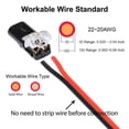 thumbnail image 4 of Conector de cable enchufable de 2 pines, 10 Uds., terminales de crimpado de cable eléctrico de empalme rápido para cables, conectores de coche led 22-20awg, 4 of 5