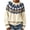Z1--Beige, variant on SeekIslan Women's Sweaters with Fair Isle Pattern Crew Neck Long Sleeve Knit Sweaters