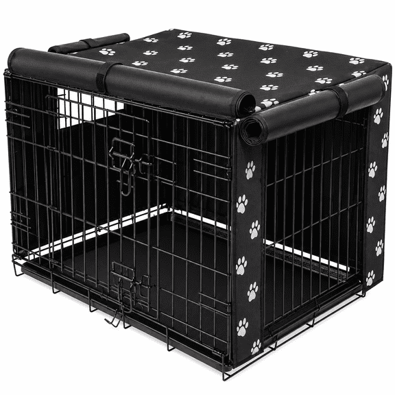 Dog Crate Cover for 24-Inch Wire Kennels, 600D Oxford Water-Resistant Cover with 4 Opening Panels, 24 x 18 x 19 in, Cover Only