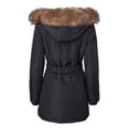 thumbnail image 4 of Jackets for Women Down Alternative Parka Longer Winter Puffer Coat with Fur Hood - Black (Large), 4 of 7