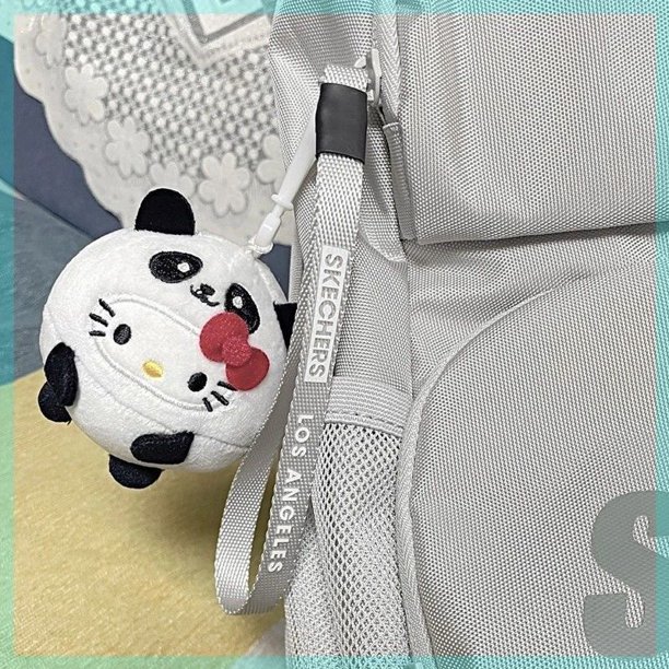 LLavero de juguetes de peluche Kawaii Sanrio Hello Kitty, animación de dibujos animados Kt Cat Plushies Doll Bag, pareja de adornos colgantes, regalo para niñas Fivean unisex