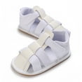 thumbnail image 5 of Linfrsh Baby Girls Boys Sandals Rubber Soft Sole Toddler First Walking Shoes Outdoor Summer Beach Shoe(White,6-12 Months), 5 of 6