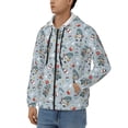 thumbnail image 3 of Kdxio Winter Gnome And Snowman Print Men Hoodies Casual Hoodies for Men with Zip Pockets Full Zip Long Sleeve Sweatshirt Sports Hooded Jacket-3X-Large, 3 of 5