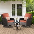 thumbnail image 2 of Ovios 7 Pieces Patio Furniture Set with Fire Pit Table Wicker Outdoor Sectional Conversation Set with Swivel Chair for Backyard, 2 of 9
