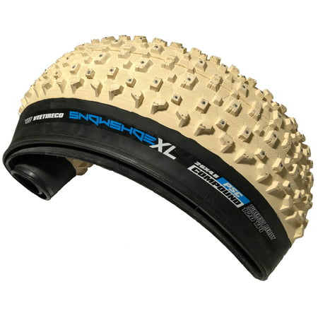 Vee Tire 26x4.8 Snow Shoe XL Studded Fat Tires FB White Pure Silica (Best Bike Tires For Snow)
