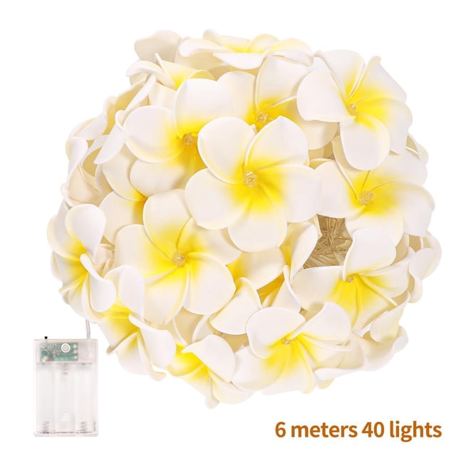 Flor De Simulación Guirnalda De Luces Led Plumeria Guirnalda Funciona Con Pilas 3 Modos De Luz 20 Lámpara Decorativa De Hada De Las Flores Led Para Jardín Patio Dormitorio Boda Fiesta Hogar Advancent HA027406-03
