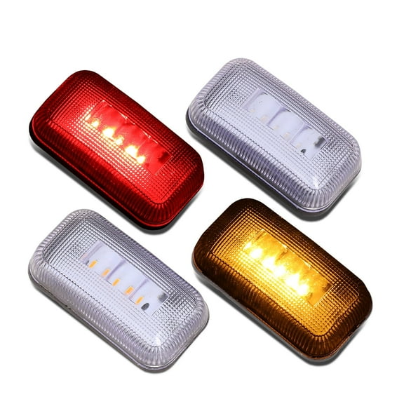 DNA Motoring for 15-19 Silverado Sierra 4x Dually Bed Side Fender Led Marker Cab Light Clear