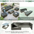thumbnail image 4 of 5 Pieces Outdoor Sectional Sofa, Patio Seating Wicker Furniture Set with Cushions, Lift Coffee Table, Patio Dining Set for Backyard, Deck, Pool, 4 of 10