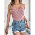 thumbnail image 6 of Womens Summer Crochet Tank Tops Knit Sleeveless Scoop Neck Sweater Vest Boho Hollow Out Cover Ups Pink L, 6 of 9