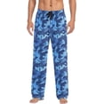 thumbnail image 2 of FREEAMG Navy Camouflage Pajama Pants for Men, Men's Separate Bottoms, Pure Cotton Comfortable Lounge Pants for Men（163）, 2 of 7