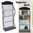 thumbnail image 2 of TOOL1SHOoo Floor-Standing Magazine Rack Information Rack Storage Rack Newspaper Rack Display Rack Manual Book Rack Single Page Simple Iron (Black), 2 of 13