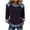Black, variant on Womens Waffle Knit Pullover Denim Patchwork Crew Neck Long Sleeve Shirts Casual Loose Streetwear Going Out T-Shirt