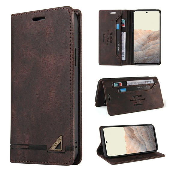 For Apple iPhone 16 Wallet Case, PU Leather RFID Blocking Card Slots Magnetic Flip Holder Slim Durable Protective Phone Case Cover For iPhone 16, Brown
