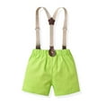 thumbnail image 5 of Nrmvnmi Toddler Baby Boys Gentleman Suits Bowtie Shirt Overalls Suspenders Shorts Pants Summer Wedding Outfit Photography Performance Set, 5 of 9