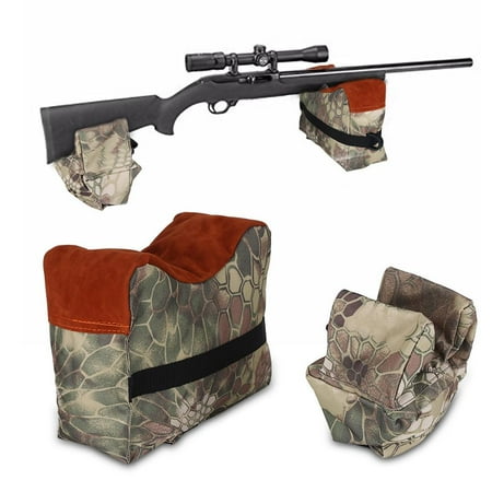 Bench Rest Bag (Unfilled Front & Rear Shooters Gun Rest Sand Bags Shooting Bench Sandbag for Hunting Hunter Shooter(Brown)