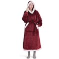 thumbnail image 1 of Manta de franela superlarga con mangas y cinturón para hombre y mujer, Camisón con capucha, jersey de lana, bata, vestidos, ropa de dormir, Invierno, 1 of 4