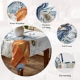 thumbnail image 5 of Blue Pumpkin Coastal Fall Table Cloth Waterproof Tablecloths, Thanksgiving Eucalyptus Leaves Tablecloth Dining Table Cover for Kitchen Party Tabletop Outdoor, Square Tablecloth 60x60 Inch, 5 of 9