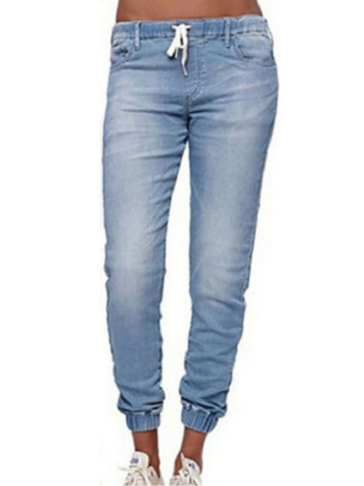 denim jogger pants womens