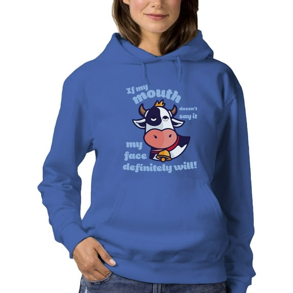 If My Mouth Doesn't Say It Quote Hoodie Women -GoatDeals Designs, Female XX-Large