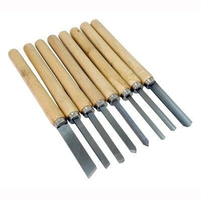 4pc Wood Chisel Lathe Turning Tool Woodworking Go-through Handle 1/4 1/2 3/4 1in 