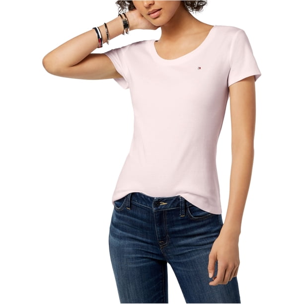 Camiseta básica con logotipo Tommy Hilfiger Mujer Rosa Grande