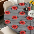 thumbnail image 4 of Pioneer Flower Floral Print Pattern Round Fitted Tablecloth with Elastic Edge, Waterproof Dining Table Cover for Indoor Outdoor Camping and Daily Use, 4 of 6