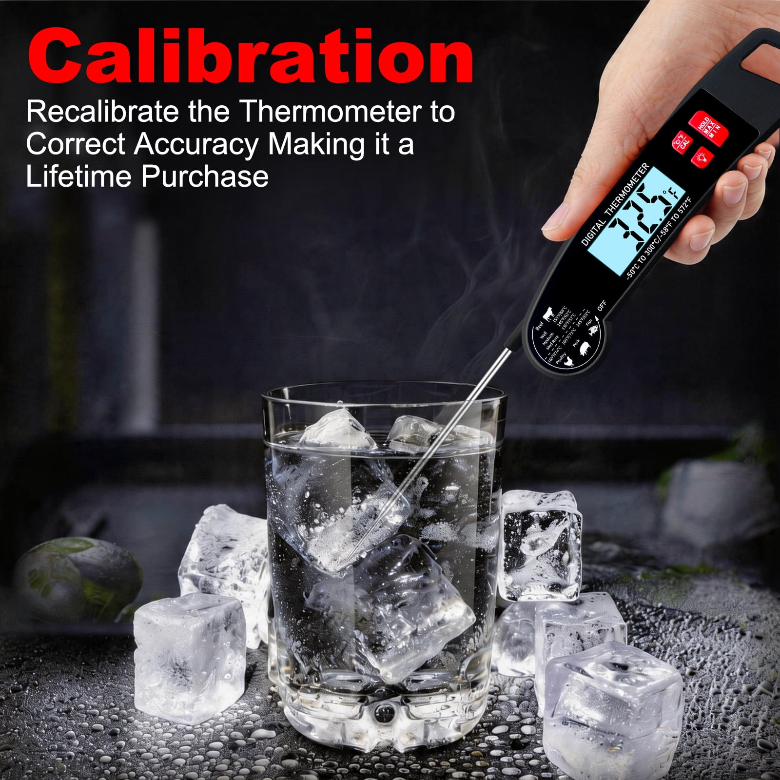AGCAN Meat Thermometer Digital, Instant Read Food Thermometers, Non-slip Grilling Thermometer for Grilling Cooking BBQ