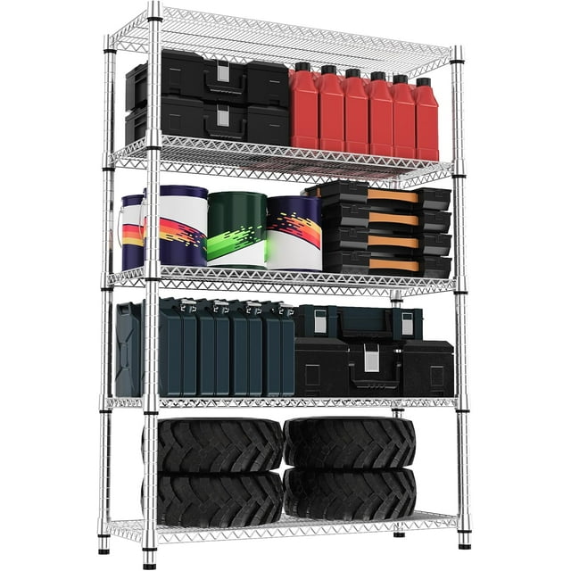 Storage Shelves Wire Shelving Heavy Duty Metal Storage Shelving Unit Adjustable Garage Shelving Rack Pantry Kitchen