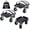Black, variant on 1500lbs Capacity Heavy Duty Snowmobile Dolly Moving Cart V-Slide with 2.5” Nylon Swivel Casters Rubber Pad &Straps Green
