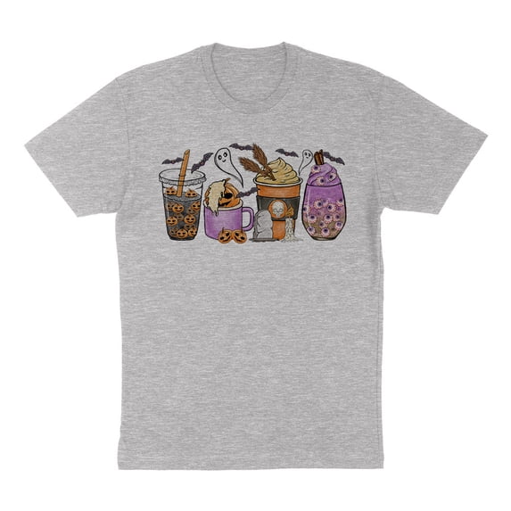 Halloween Coffee Shirt Unisex 2X-Large Grey