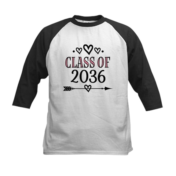 CafePress - Class Of 2036 Graduate Baseball Jersey - Kids Cotton Baseball Jersey, 3/4 Sleeve Shirt