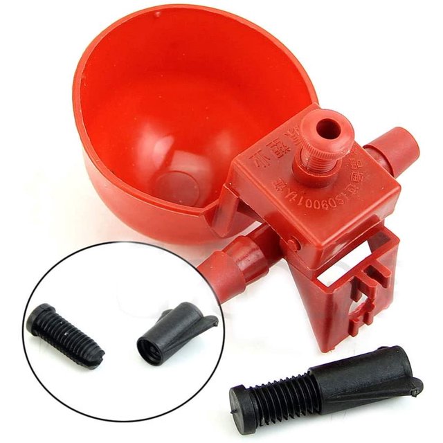 jgashf Abreuvoir Automatique pour volaille,Tasses volaille, Abreuvoir de poulailler Plastique pour Poulet Tasses d'eau Potable Rouge pour Oiseaux Poule Volaille MFZFUKR HS-0392
