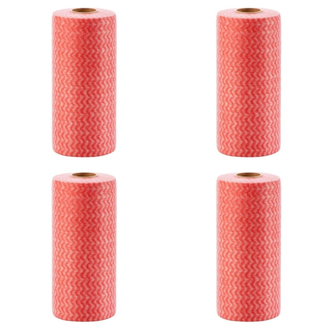 4 Rolls Disposable Cleaning Cloths Roll - 200 Count Reusable Dish Towels, Quick-Dry Kitchen Wipes for Dishes, Countertops, Bathroom & Car, Multi-Purpose Cleaning Rags & Handy Wipes