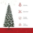thumbnail image 4 of HOMCOM Arbre de Noël en Flocage avec Baies Rouges, Pommes de Pin, Vert, 4 of 10