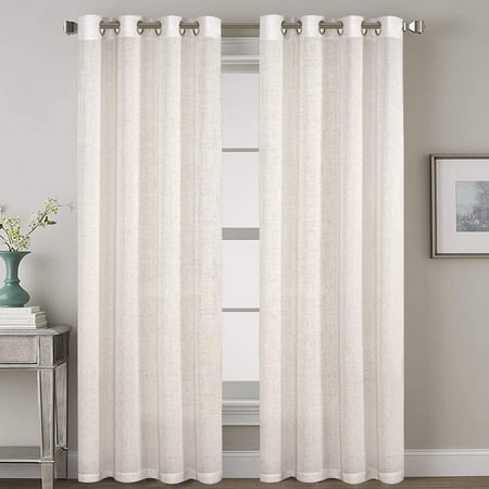 Grommet Privacy Linen Curtains 2 Pieces Total Size 104 Inch Wide 52 Each Panel 96 Long Elegant Light Filtering Ds For Bedroom W X L Natural Canada Grommet Privacy Linen Curtains 2, 104 Inch Wide Curtains