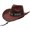 Men, variant on Slccxzc Ethnic Style Cowboy Hat Wide Brim Western Jazz Cap Chin Strap Sun Protection Outdoor Travel Hat Brown