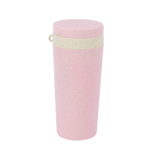 Botella deportiva Naiovety de trigo Rosa con tapa a prueba de fugas