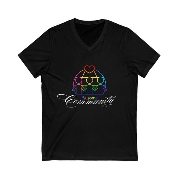 Autism Awareness T-Shirt Ausome Community Women's V-Neck Tee