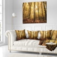 thumbnail image 2 of Designart Setting Sun over Dense Fall Forest - Modern Forest Throw Pillow - 16x16, 2 of 4